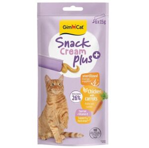Gimcat Snack Cream Sterilised Tavuk ve Havuçlu Kısırlaştırılmış Ek Besin Kedi Ödülü 6 x 15 Gr - GIMCAT