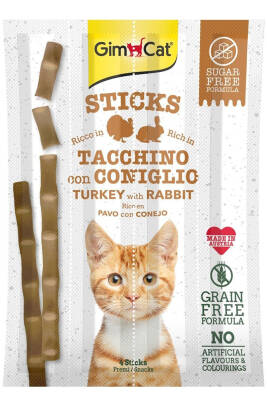 GimCat Sticks Hindi ve Tavşan Etli Ödül Çubukları 4lü 20gr - 1