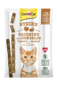 GimCat Sticks Hindi ve Tavşan Etli Ödül Çubukları 4lü 20gr - GIMCAT