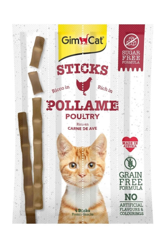 GimCat Sticks Tavuklu Ve Ciğerli Kedi Ödül Çubukları 4lü 20gr - 1