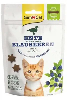 Gimcat Tahılsız Soft Snacks Ördek ve Yaban Mersinli Yumuşak Kedi Ödülü 60gr - 1