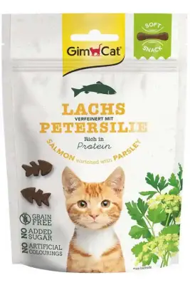 Gimcat Tahılsız Soft Snacks Somon ve Maydanozlu Yumuşak Kedi Ödülü 60gr - 1