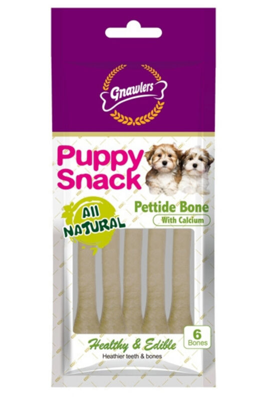 Gnawlers Kalsiyumlu Sütlü Yavru Köpek Ödül Kemiği 6`lı 40gr - 1