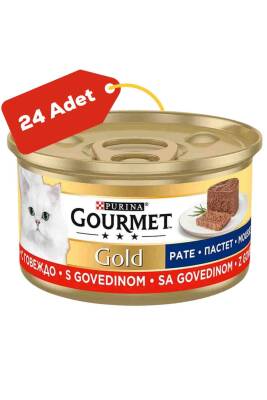 Gourmet Gold Kıyılmış Sığır Etli Yetişkin Kedi Konservesi 24x85gr 24lü - 1