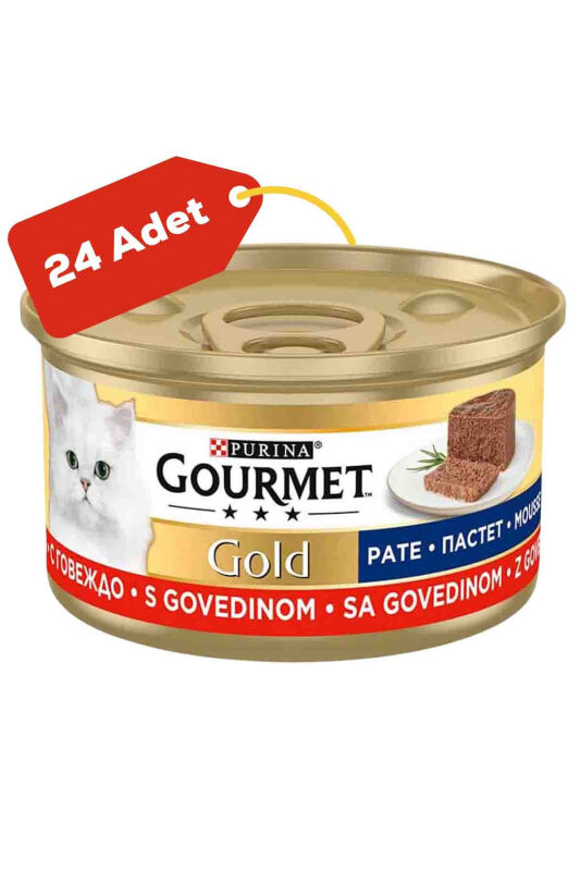 Gourmet Gold Kıyılmış Sığır Etli Yetişkin Kedi Konservesi 24x85gr 24lü - 1
