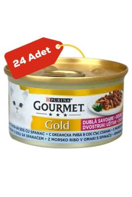 Gourmet Gold Okyanus Balığı ve Sebzeli Yetişkin Kedi Konservesi 24x85gr 24lü - 1