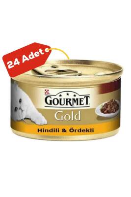 Gourmet Gold Parça Etli Hindili Ördekli Yetişkin Kedi Konservesi 24x85gr 24lü - 1