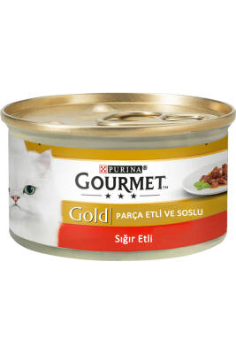 Gourmet Gold Parça Sığır Etli Soslu Yetişkin Kedi Konservesi 85gr - 1