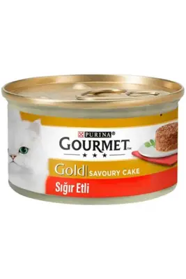 Gourmet Gold Savoury Cake Sığır Etli Yetişkin Kedi Konservesi 85gr - 1