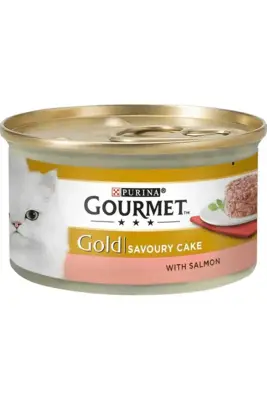 Gourmet Gold Savoury Cake Somonlu Yetişkin Kedi Konservesi 85gr - 1