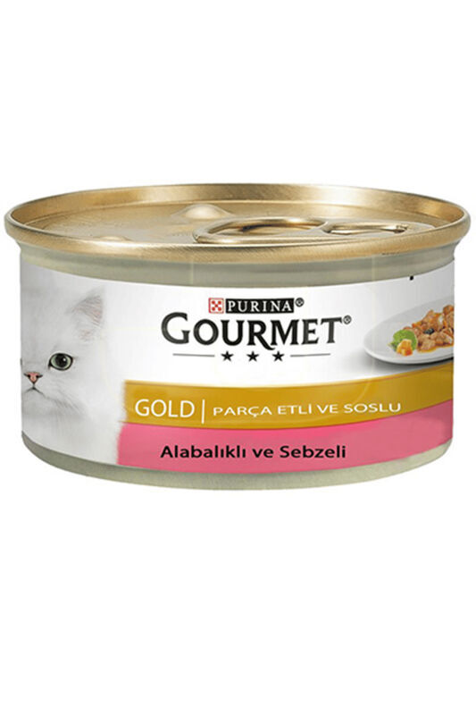 Gourmet Gold Sebze ve Alabalık Parça Et Soslu Yetişkin Kedi Konservesi 85gr - 2
