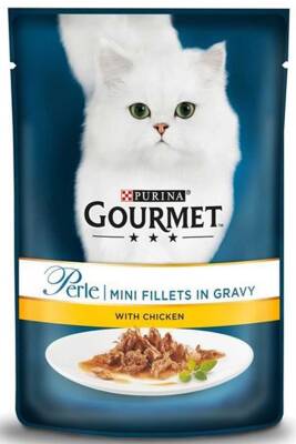 Gourmet Perle Parça Etli Izgara Tavuklu Yetişkin Kedi Konservesi 85gr - 1