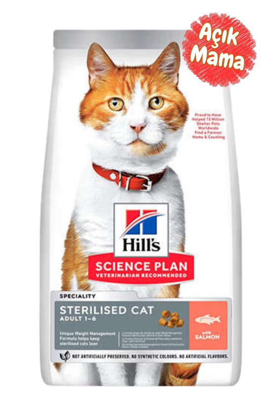 Hills Kısırlaştırılmış Somon Balıklı Kedi Maması 1 kg - Açık Mama - 1