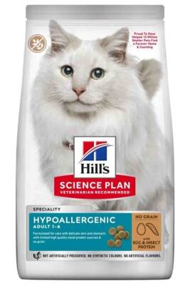 Hills Science Plan Hypoallergenic Yumurta ve Böcek Proteinli Yetişkin Kedi Maması 1,5kg - 1