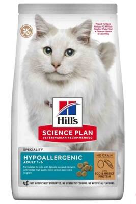 Hills Science Plan Hypoallergenic Yumurta ve Böcek Proteinli Yetişkin Kedi Maması 7kg - 1