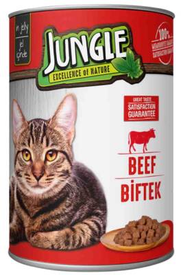 Jungle Biftekli Kedi Konservesi 415gr - 1