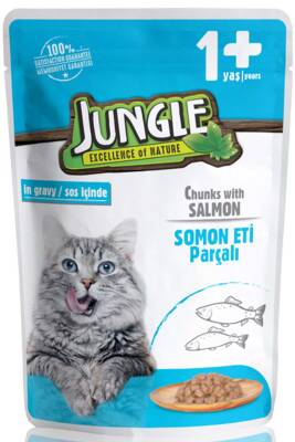 Jungle Gravy Somonlu Kedi Konservesi 100gr - 1