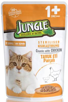 Jungle Gravy Tavuklu Kısırlaştırılmış Kedi Konservesi 100gr - 1