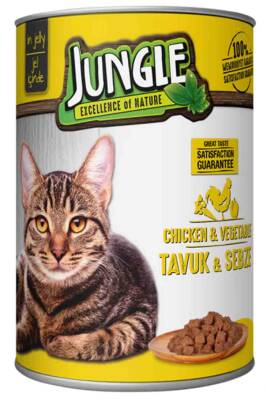 Jungle Tavuklu Sebzeli Kedi Konservesi 415 gr - 1