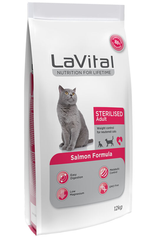 LaVital Sterilised Somonlu Kısırlaştırılmış Kedi Maması 12 kg - 1