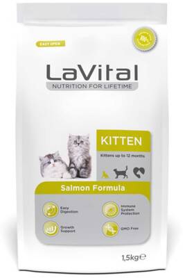 LaVital Kitten Somonlu Yavru Kedi Maması 1.5kg - 1