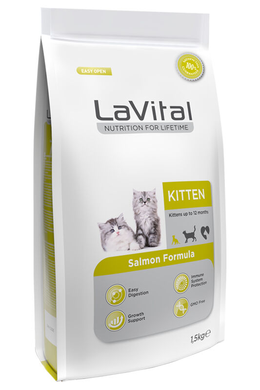 LaVital Kitten Somonlu Yavru Kedi Maması 1.5kg - 1