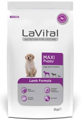 LaVital Maxi Puppy Kuzulu Köpek Maması 3kg - 1