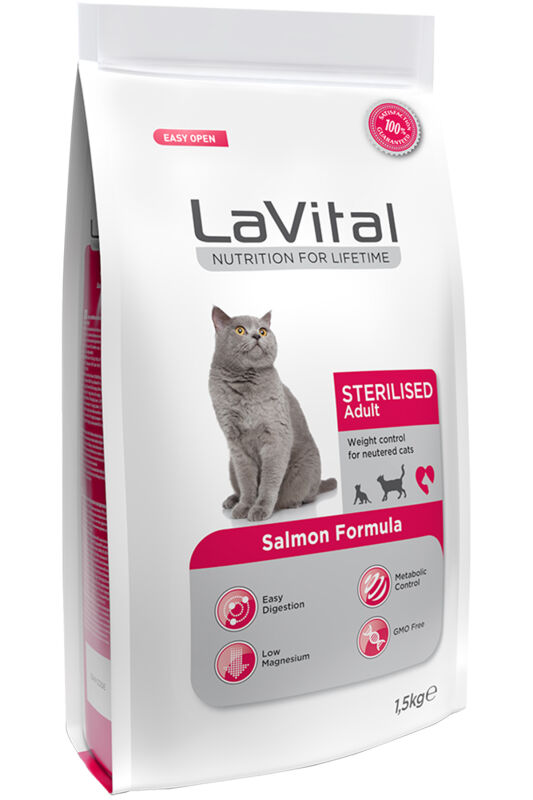 LaVital Somonlu Kısırlaştırılmış Kedi Maması 1.5kg - 1