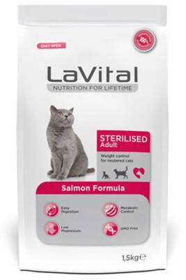 LaVital Somonlu Kısırlaştırılmış Kedi Maması 1.5kg - 1