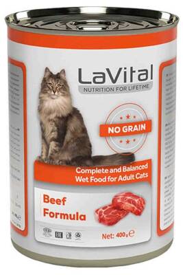 Lavital Tahılsız Biftekli Ezme Yetiskin Kedi Konservesi 400gr - 1