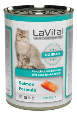 Lavital Tahılsız Somonlu Ezme Yetiskin Kedi Konservesi 400gr - 1