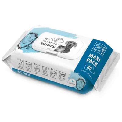 M-Pets Antibacterial Kedi/Köpekler İçin Temizleme Mendili 80li - 1