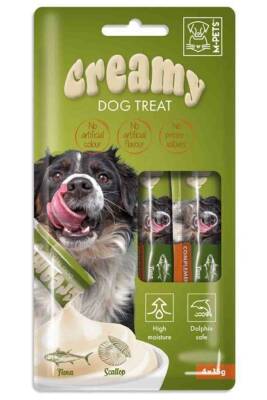 M-Pets Creamy Ton Balıklı Ve Deniz Taraklı Köpek Ödülü 4x15gr - 1