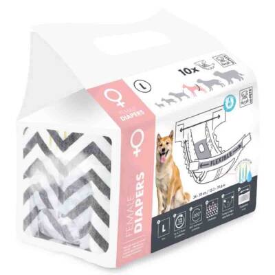 M-Pets Diapers Dişi Köpekler İçin Külot (L) 10lu - 1