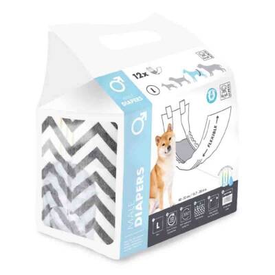 M-Pets Diapers Erkek Köpekler İçin Külot (L) 12li - 1