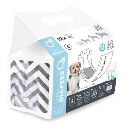 M-Pets Diapers Erkek Köpekler İçin Külot (S) 12li - 1