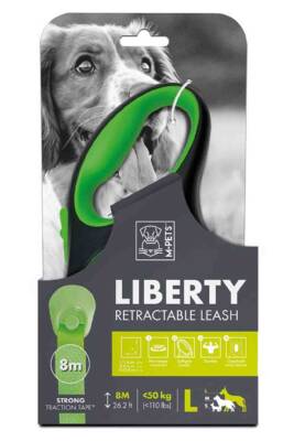 M-Pets Liberty Otomatik Şerit Gezdirme Kayışı 8m Yeşil L - 1