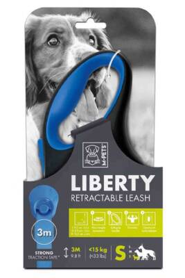 M-Pets Liberty Otomatik Şerit Gezdirme Kayışı Mavi 3m S - 1