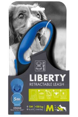 M-Pets Liberty Otomatik Şerit Gezdirme Kayışı Mavi 5mt M - 1