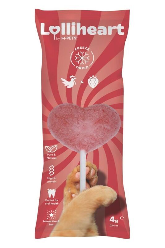 M-Pets Lolliheart Tavuklu ve Çilekli Kedi Ödülü 4gr - 1