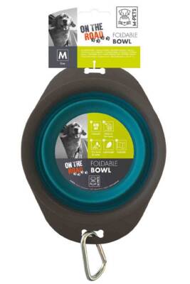 M-Pets On The Road Katlanabilen Mama Kabı 750ml (M) Turkuaz / Kahverengi - 1