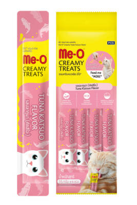 Me-O Creamy Treats Çizgili Orkinos Balıklı Kedi Ödülü 4X15 Gram - 1