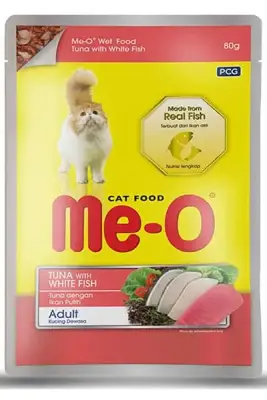 Me-O Jöleli Ton Balıklı ve Alabalıklı Yetişkin Kedi Konservesi 80gr - 1