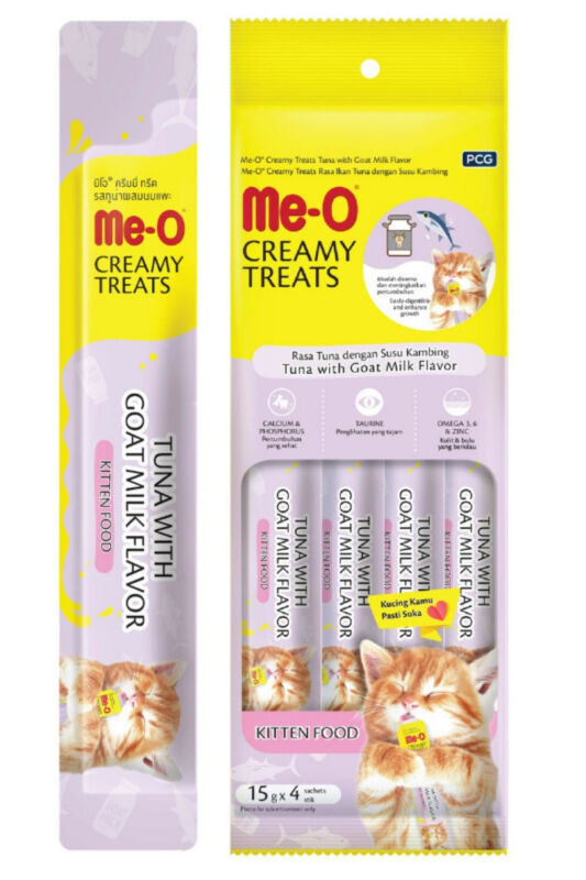 Me-O Ton Balıklı ve Keçi Sütlü Krema Yavru Kedi Ödülü 4X15 Gram - 1