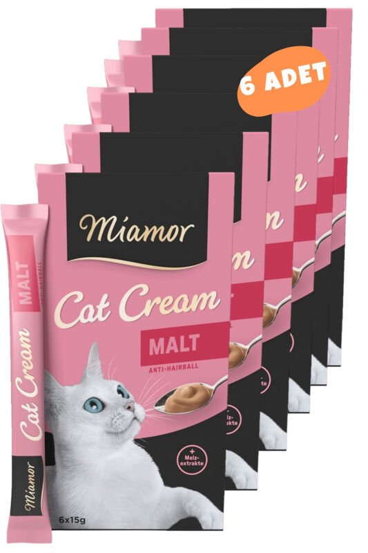 Miamor Cream Malt ve Peynirli 6x15 gr 6'lı Sıvı Kedi Ödül Maması - 1