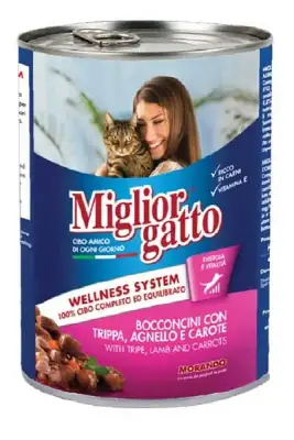 Miglior Gatto İşkembeli ve Havuçlu Yetişkin Kedi Konservesi 405gr - 1