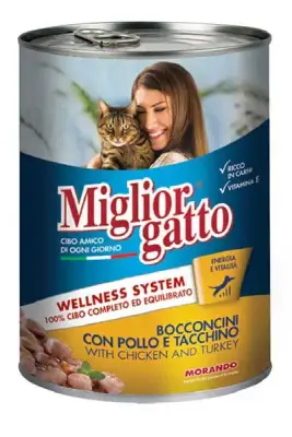 Miglior Gatto Tavuklu & Hindili Yetişkin Kedi Konservesi 405gr - 1