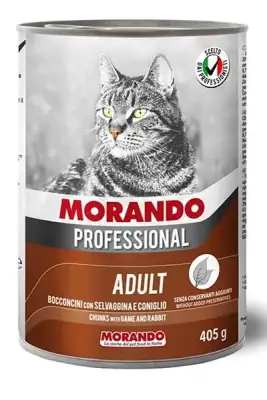 Morando Av Hayvanlı ve Tavşan Etli Yetişkin Kedi Konservesi 405gr - 1