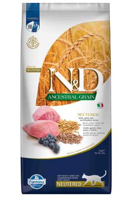 ND Ancestral Grain Düşük Tahıllı Kuzu Eti ve Yaban Mersinli Kısırlaştırılmış Kedi Maması 10kg - 1