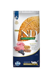 ND Düşük Tahıllı Kuzu Etli ve Yaban Mersinli Kısırlaştırılmış Kedi Maması 10 KG